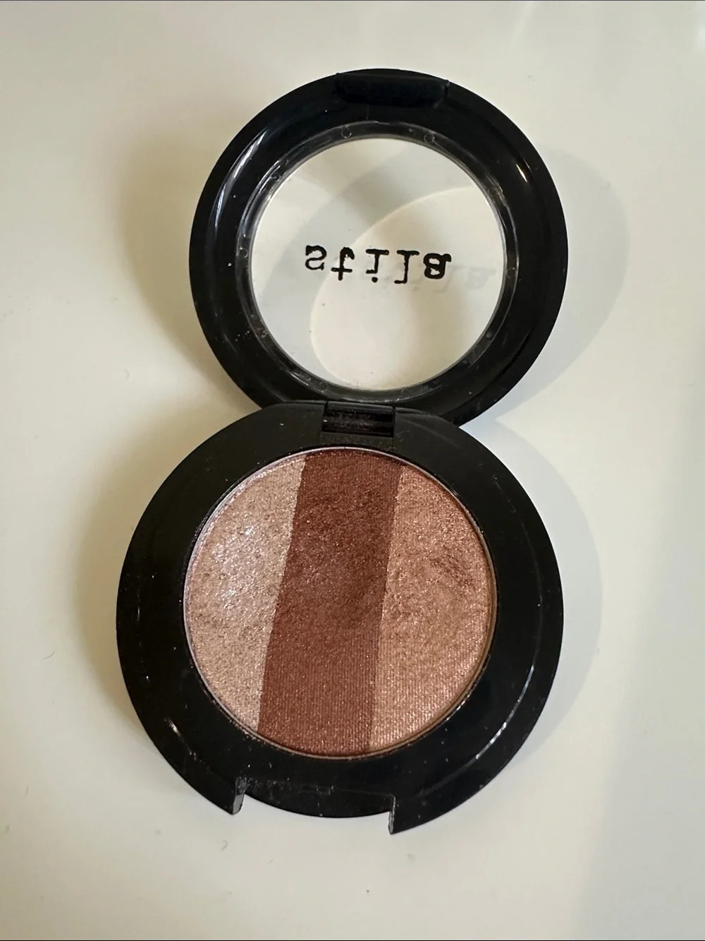 Pre-owned Stila Trio Eyeshadow “Goddess” - Champagne, Bronze, Warm Brown